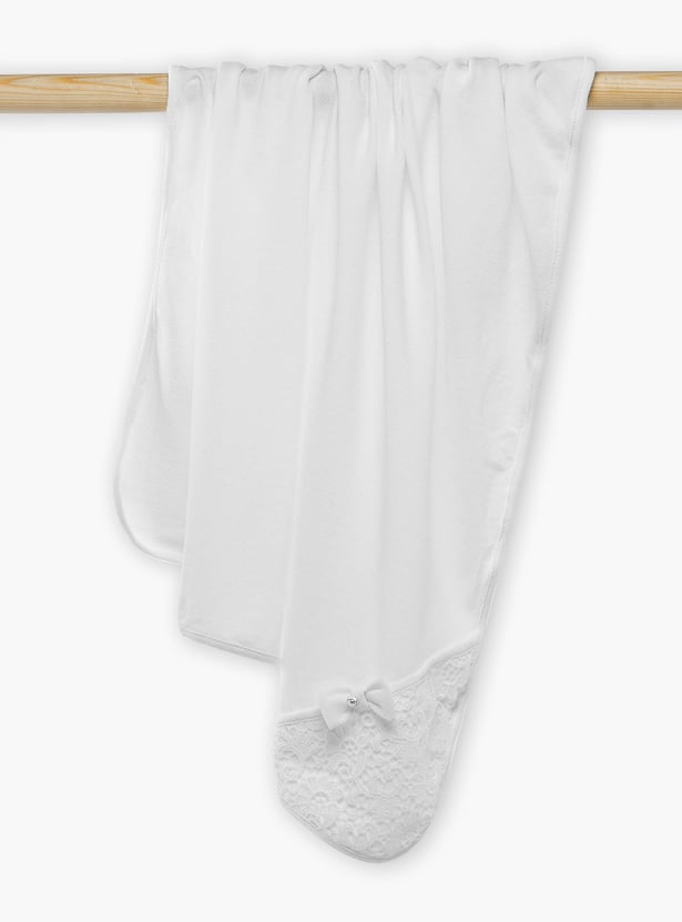 Giggles Lace Insert Receiving Blanket