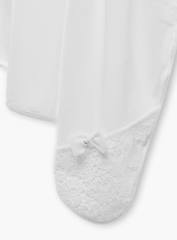 Giggles Lace Insert Receiving Blanket