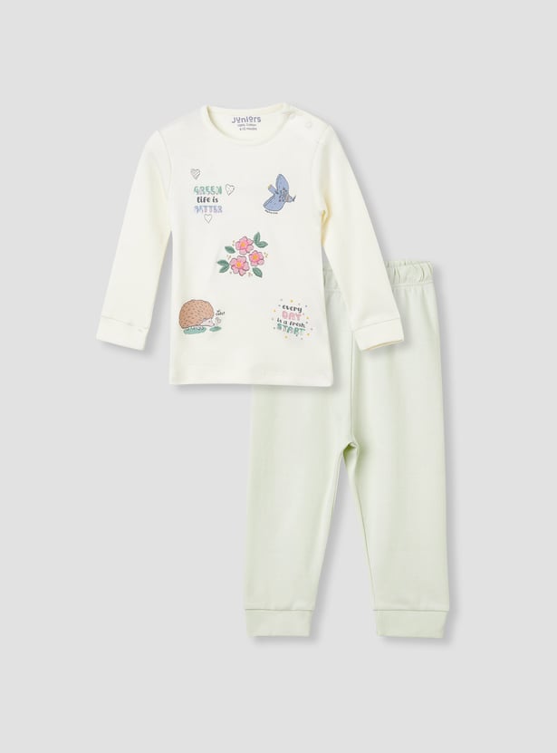 Juniors Printed T-shirt and Pyjama Set