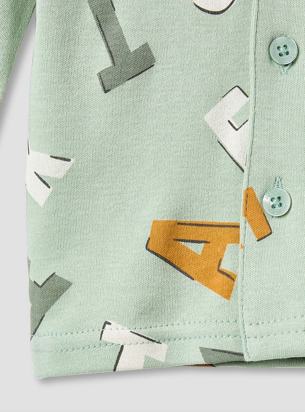 Juniors Alphabet Print Shirt with Pyjama Set