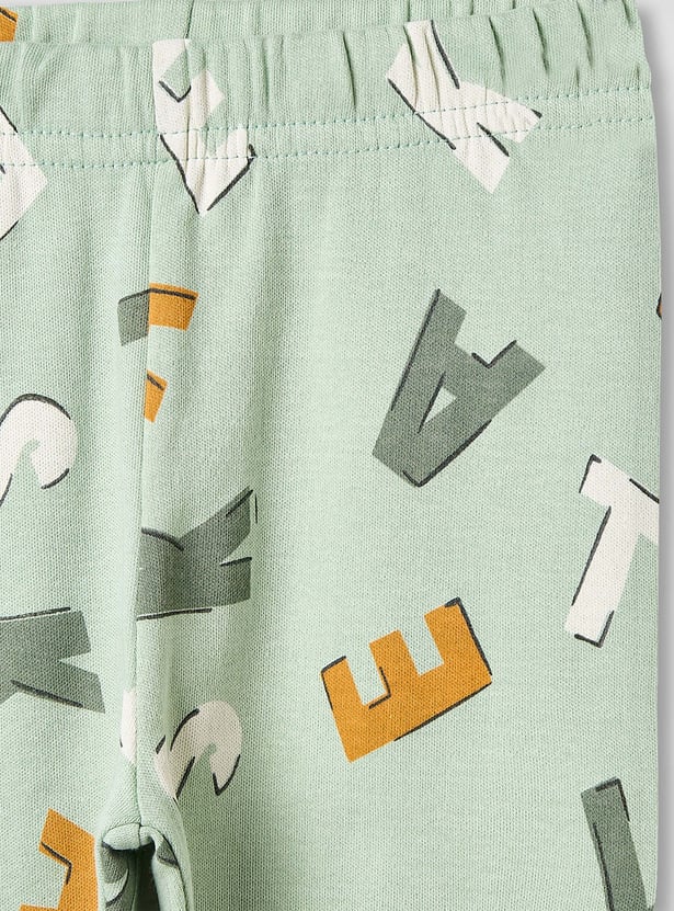 Juniors Alphabet Print Shirt with Pyjama Set