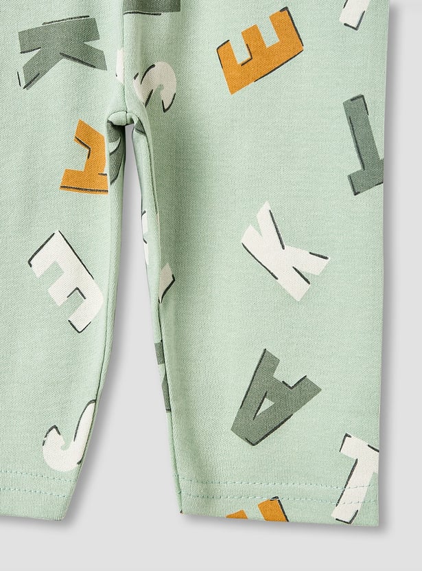 Juniors Alphabet Print Shirt with Pyjama Set