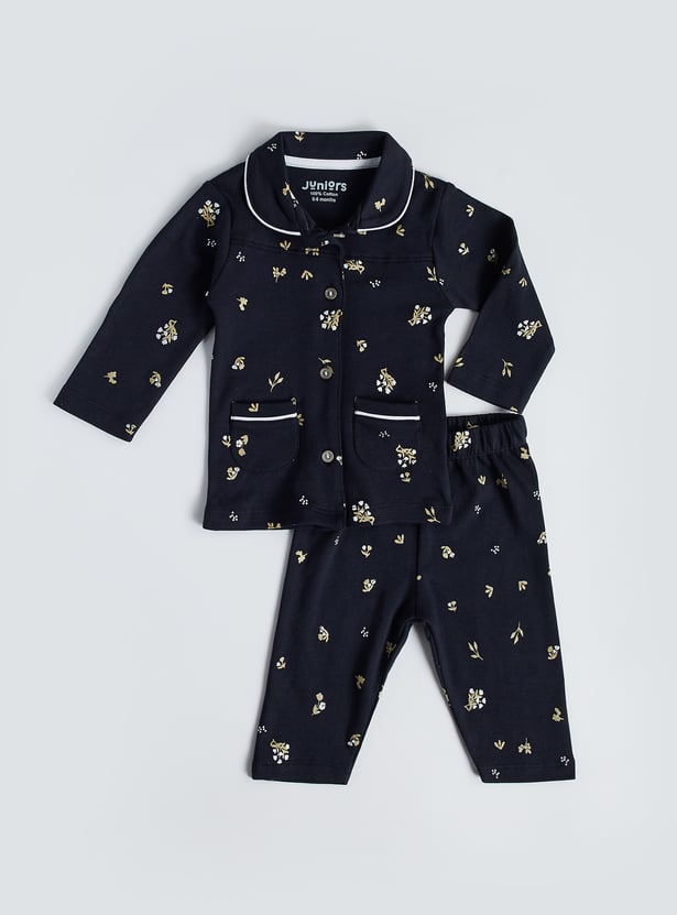 Juniors Printed Shirt with Pyjamas Set