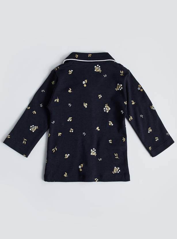 Juniors Printed Shirt with Pyjamas Set