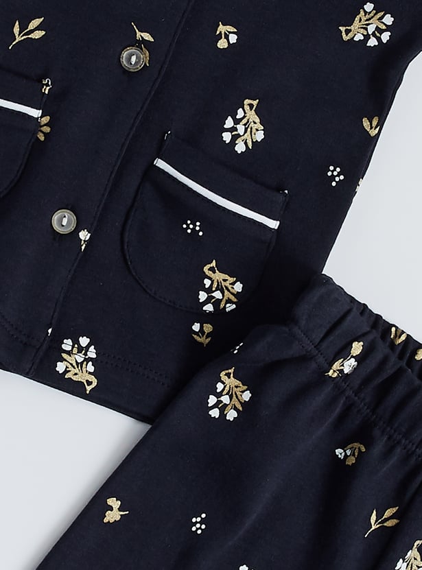 Juniors Printed Shirt with Pyjamas Set