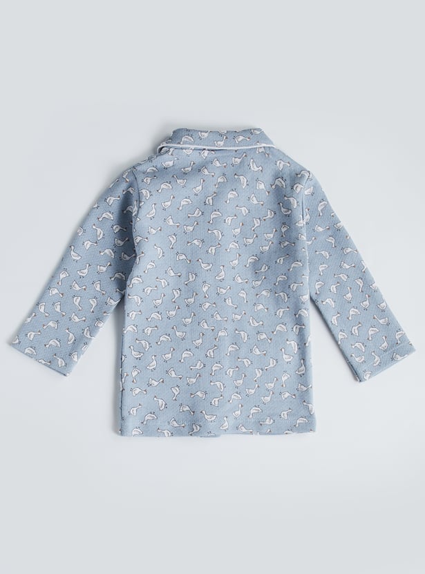 Juniors Printed Shirt with Pyjamas Set