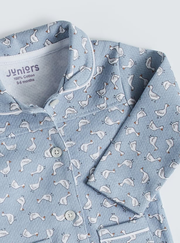 Juniors Printed Shirt with Pyjamas Set