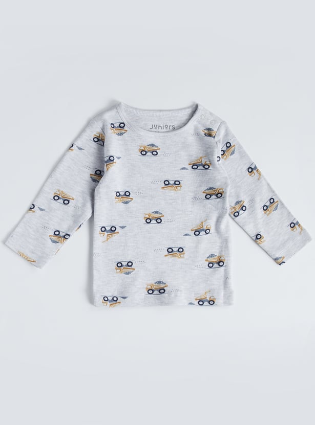 Juniors Printed T-shirt with Pyjamas Set
