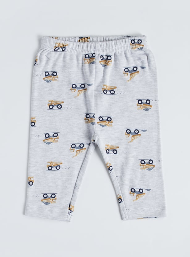 Juniors Printed T-shirt with Pyjamas Set