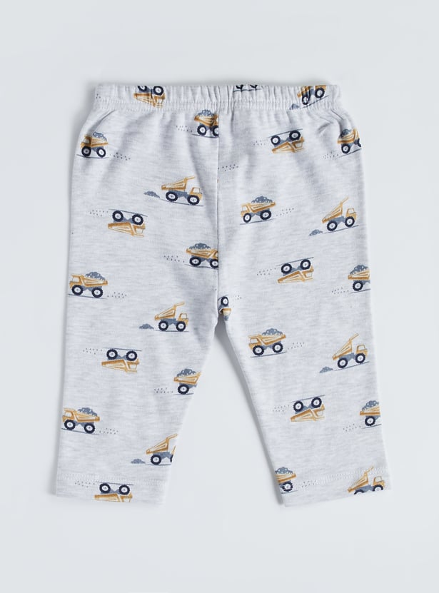 Juniors Printed T-shirt with Pyjamas Set