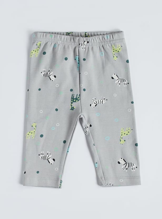 Juniors Printed T-shirt with Pyjamas Set