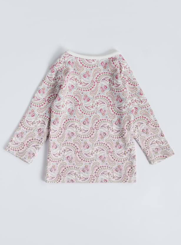 Juniors Printed T-shirt with Pyjamas Set