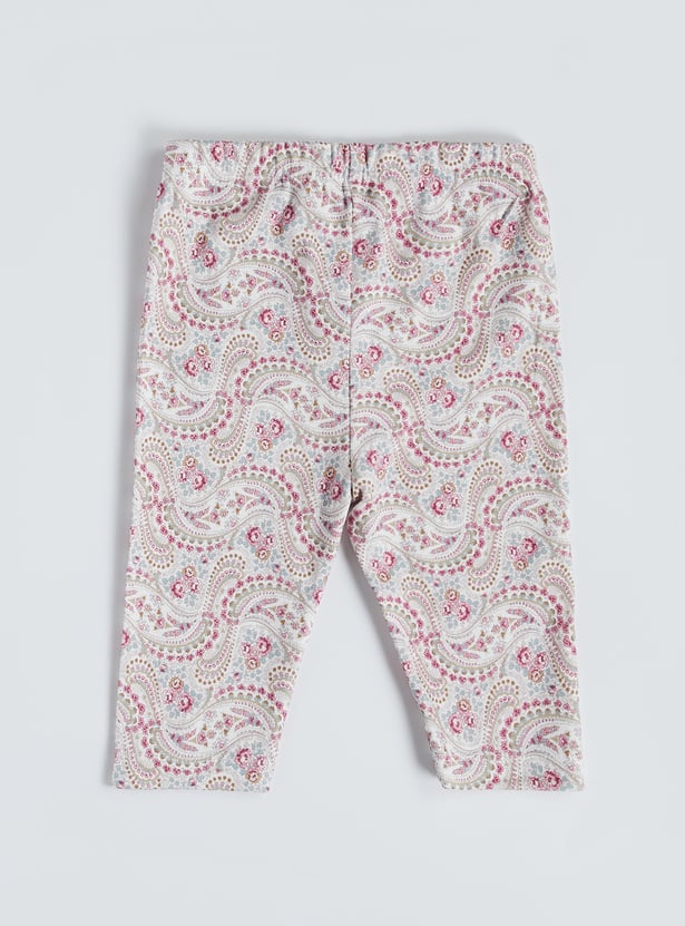 Juniors Printed T-shirt with Pyjamas Set