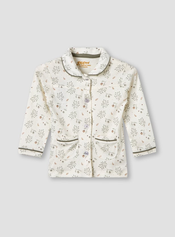 Giggles Printed Collared Neck Pyjama Set