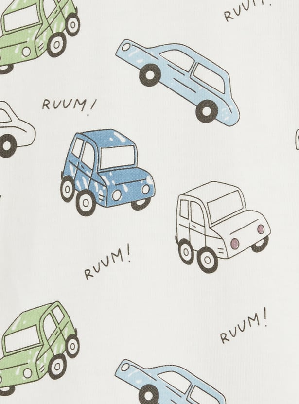 Juniors Car Print Long Sleeves T-shirt and Pyjamas - Set of 2