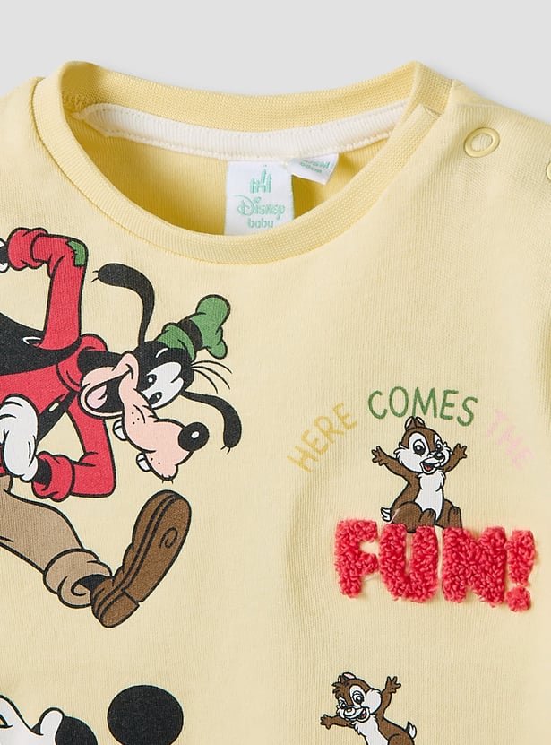 Mickey Mouse and Donald Duck Print T-shirt and Pyjama - Set of 2