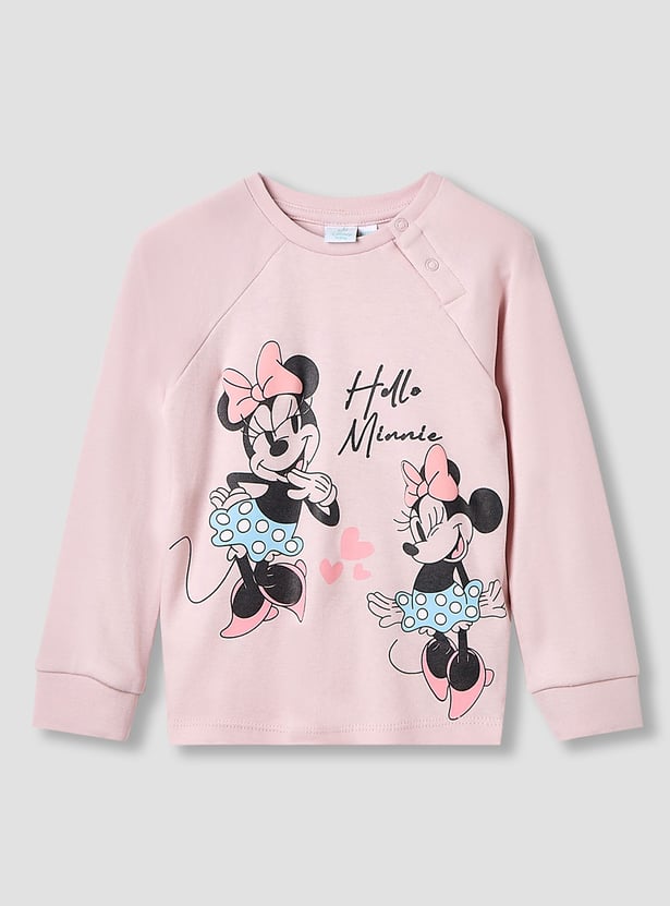 Minnie Mouse Print T-shirt with Pyjamas - Set of 2