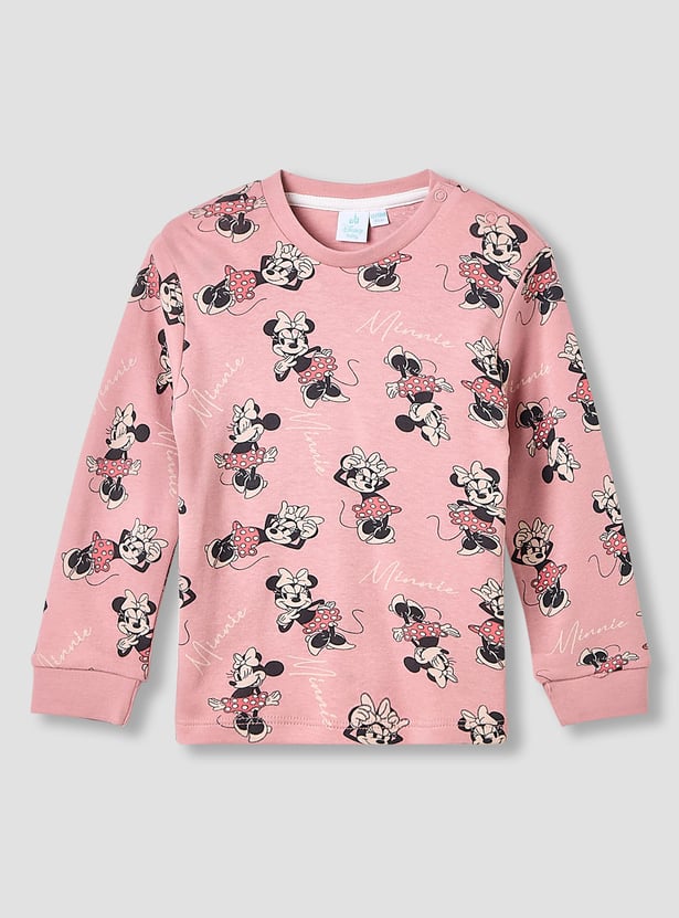 Minnie Mouse Print T-shirt with Pyjamas - Set of 2