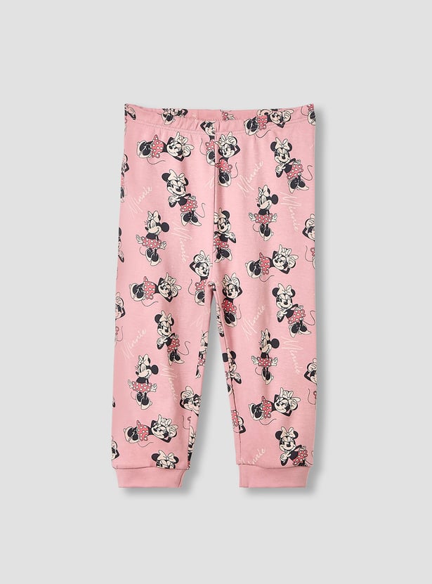 Minnie Mouse Print T-shirt with Pyjamas - Set of 2
