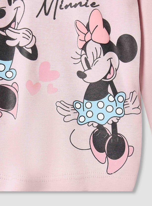 Minnie Mouse Print T-shirt with Pyjamas - Set of 2