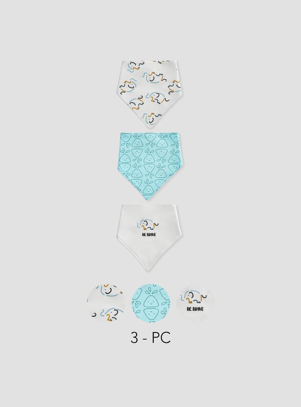Juniors Printed Bib with Button Closure - Set of 3