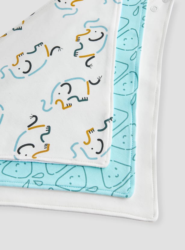 Juniors Printed Bib with Button Closure - Set of 3