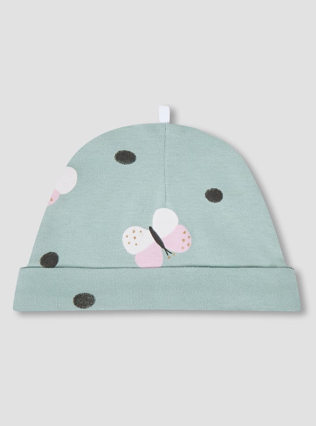 Juniors Butterfly Print Beanie - Set of 2