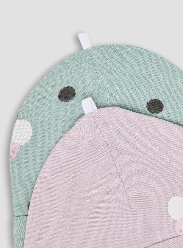 Juniors Butterfly Print Beanie - Set of 2