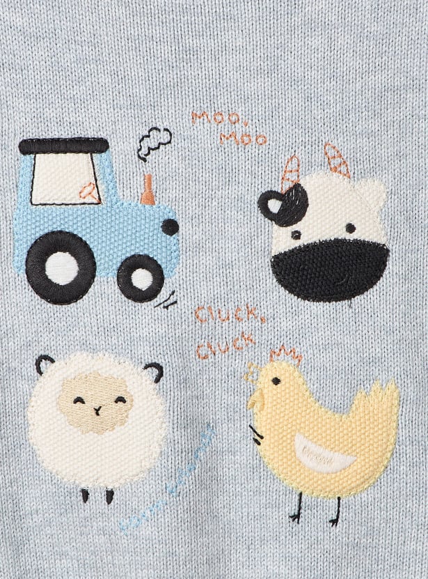 Juniors Embroidered Pullover with Long Sleeves