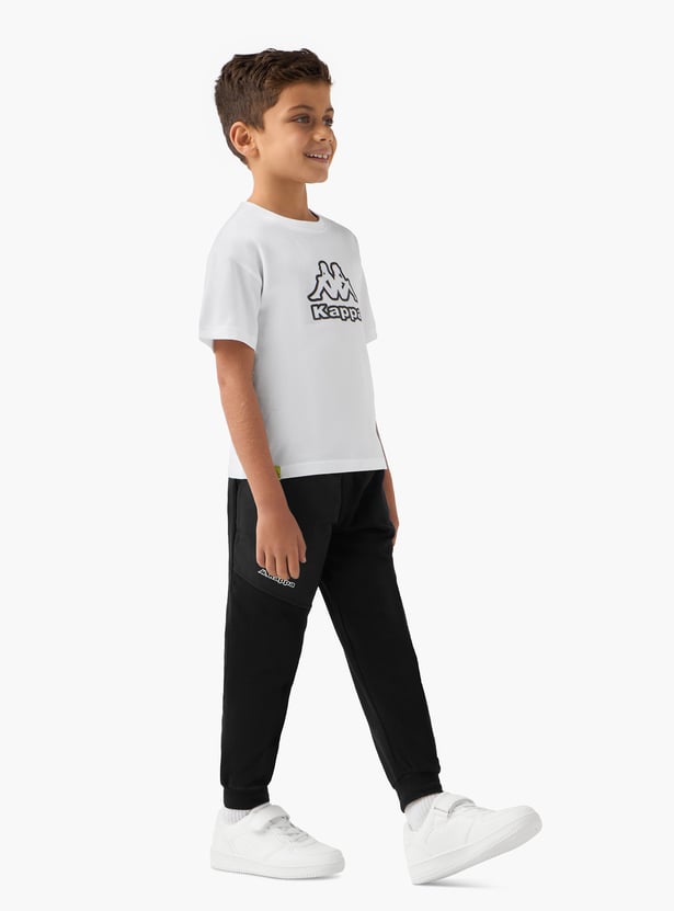 Kappa Logo Print Joggers with Drawstring Closure