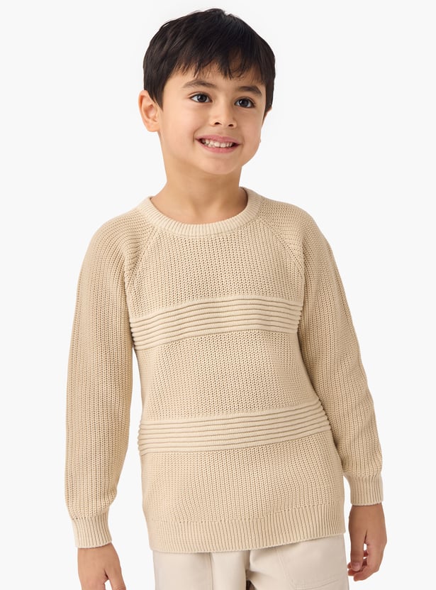 Juniors Textured Pullover with Long Sleeves