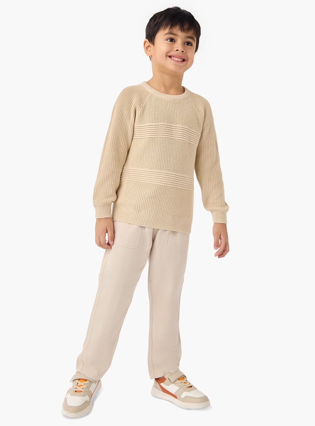 Juniors Textured Pullover with Long Sleeves
