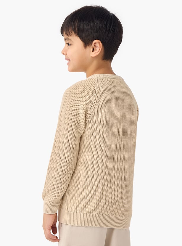 Juniors Textured Pullover with Long Sleeves
