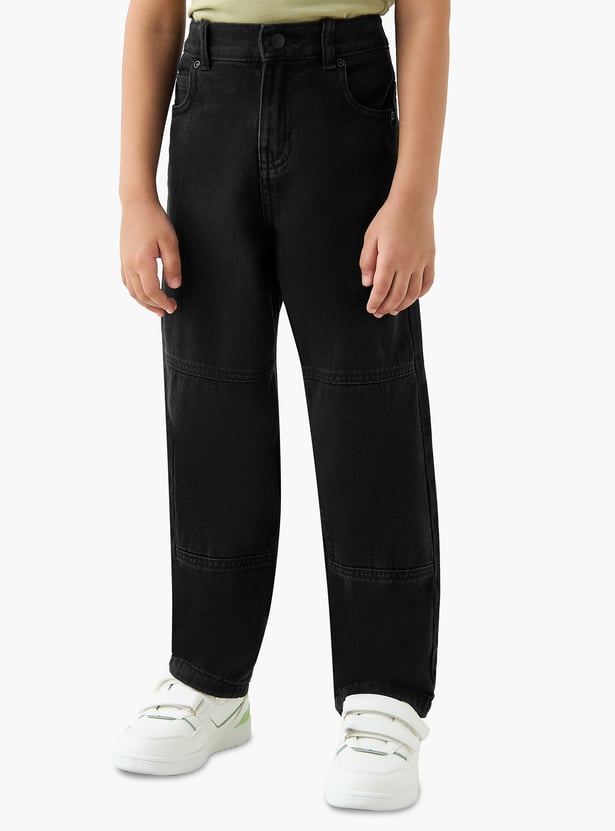 Juniors Boys' Solid Regular Fit Jeans