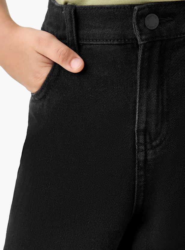 Juniors Boys' Solid Regular Fit Jeans