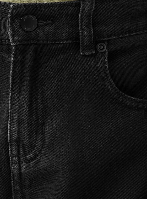 Juniors Boys' Solid Regular Fit Jeans