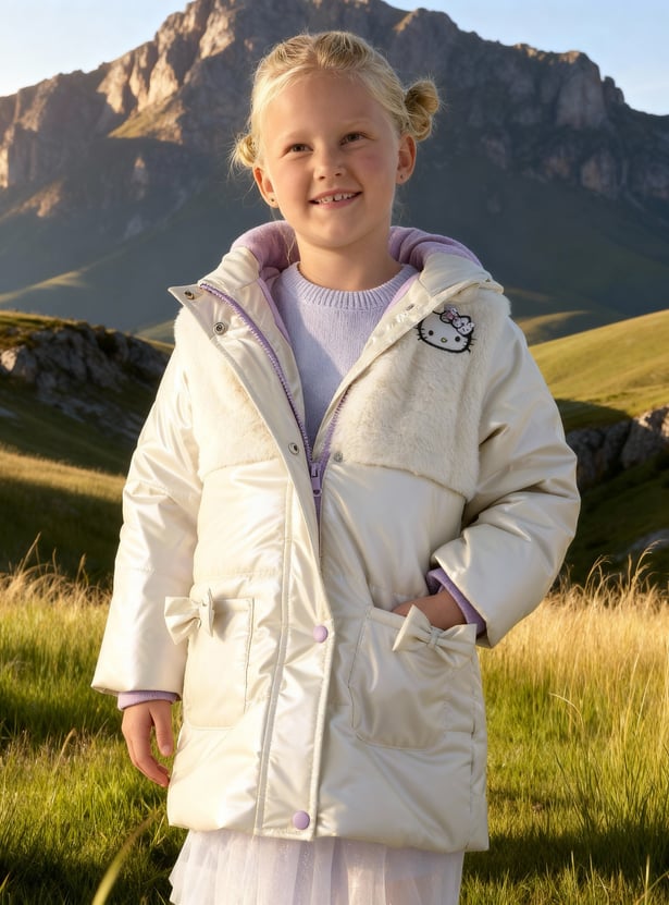 Hello Kitty Sequin Embellished Padded Jacket with Hood