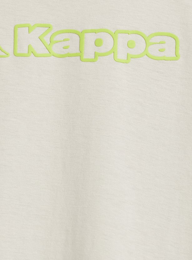 Kappa Logo Print T-shirt with Mock Sleeves