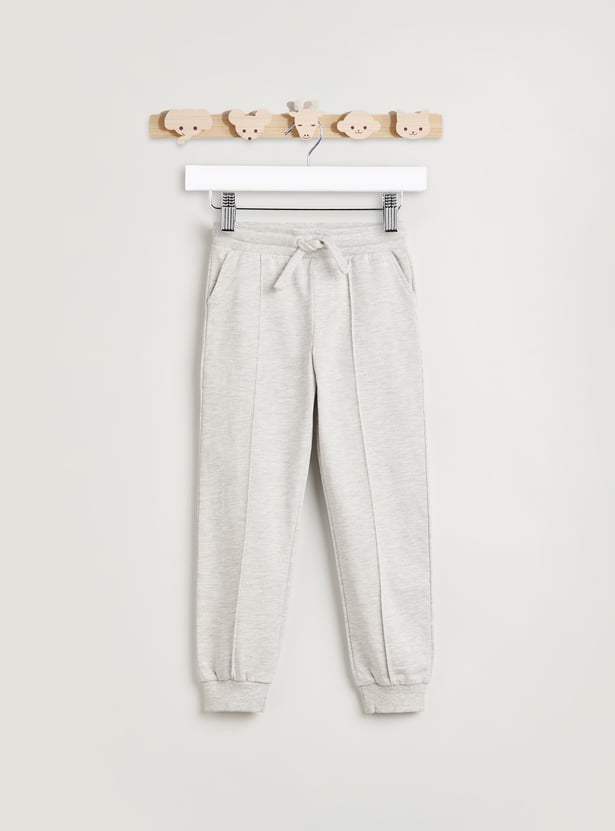 Juniors Solid Joggers with Front Pleat and Pockets
