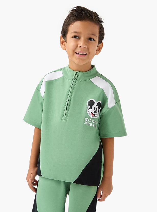 Juniors Mickey Mouse Applique T-shirt and Shorts Set