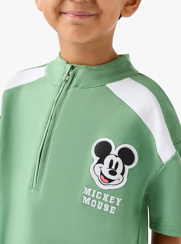 Juniors Mickey Mouse Applique T-shirt and Shorts Set