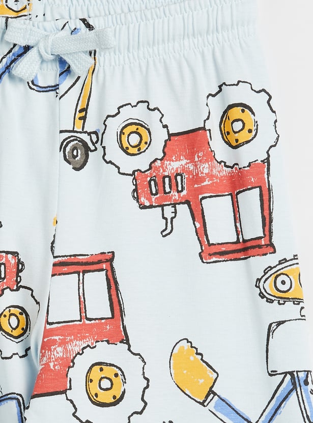 Juniors Vehicle Print T-shirt and Pyjama Set