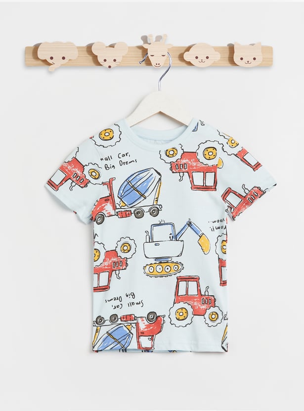 Juniors Vehicle Print T-shirt and Pyjama Set