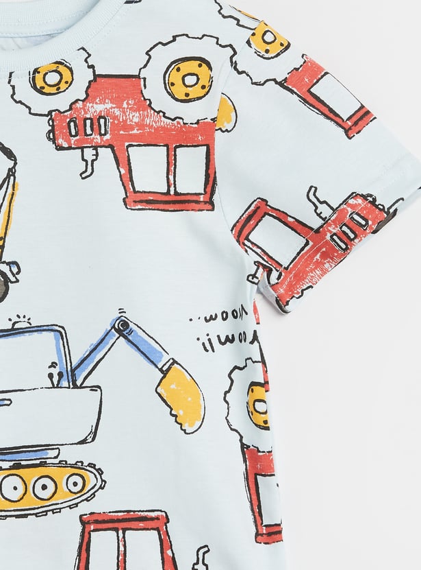 Juniors Vehicle Print T-shirt and Pyjama Set