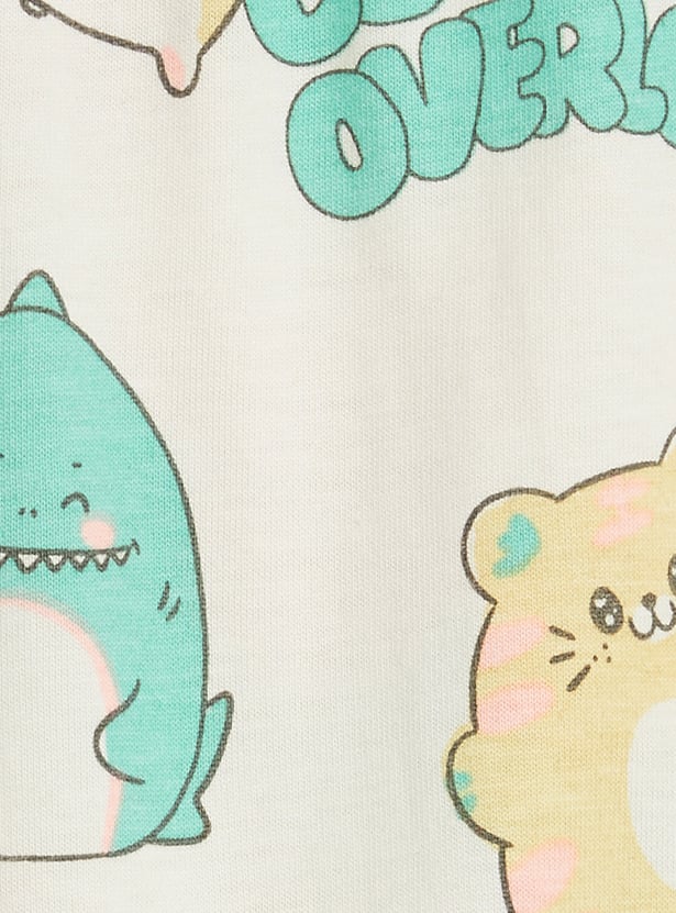 Juniors Printed T-shirt and Pyjama Set