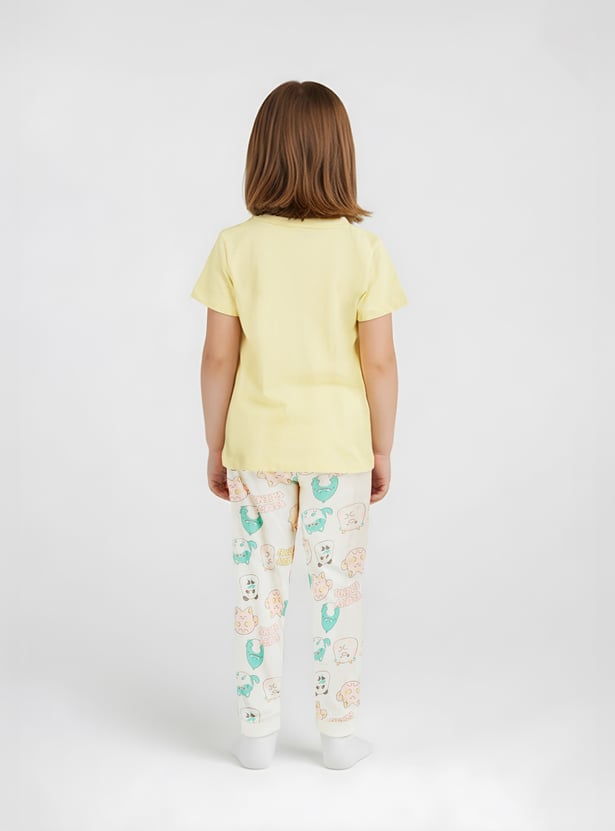 Juniors Printed T-shirt and Pyjama Set