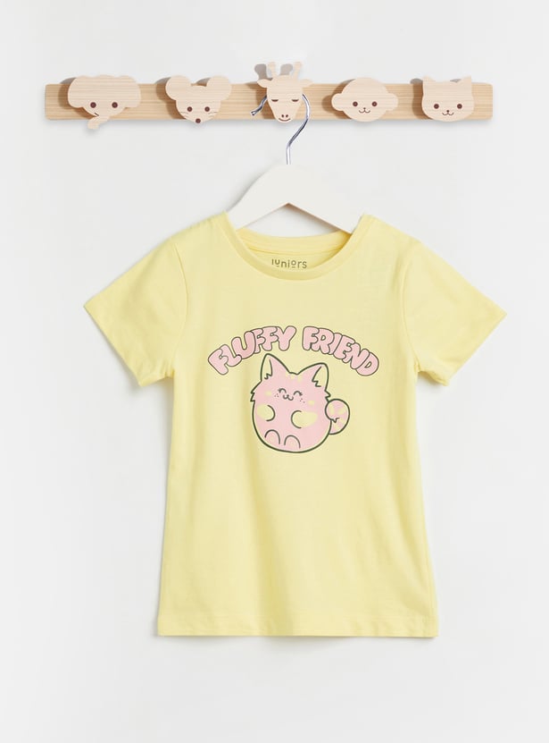 Juniors Printed T-shirt and Pyjama Set