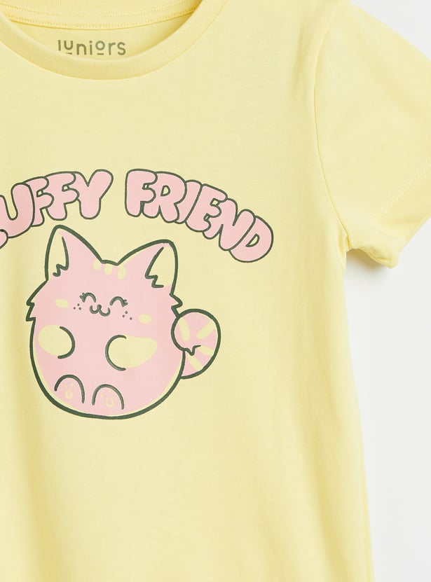 Juniors Printed T-shirt and Pyjama Set