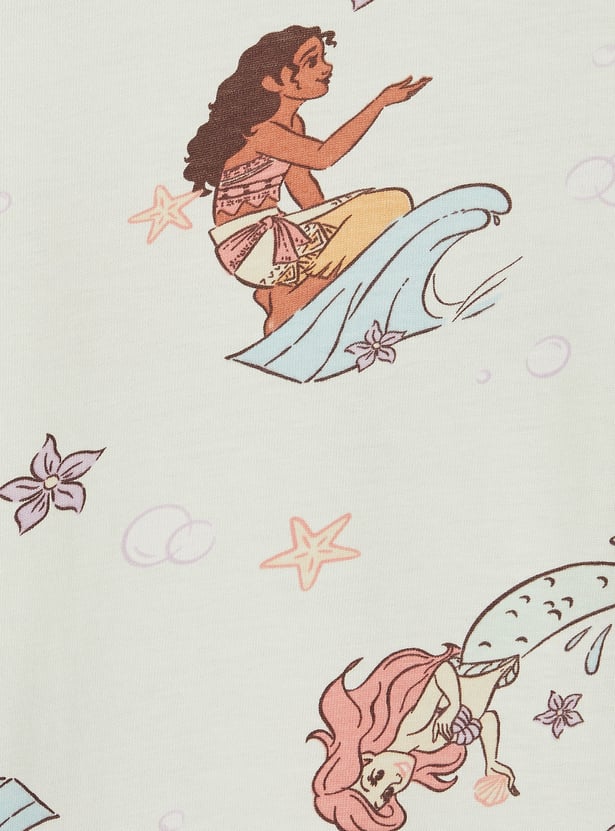 Moana and Princess Arial Print T-shirt and Pyjama Set