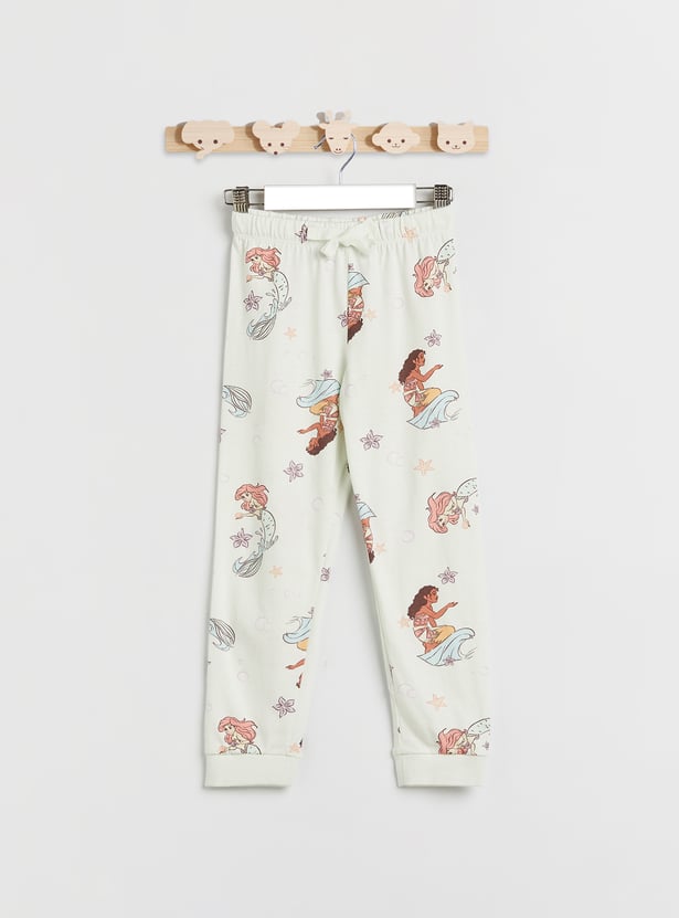 Moana and Princess Arial Print T-shirt and Pyjama Set